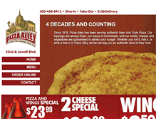 Tablet Screenshot of pizzaalley.com